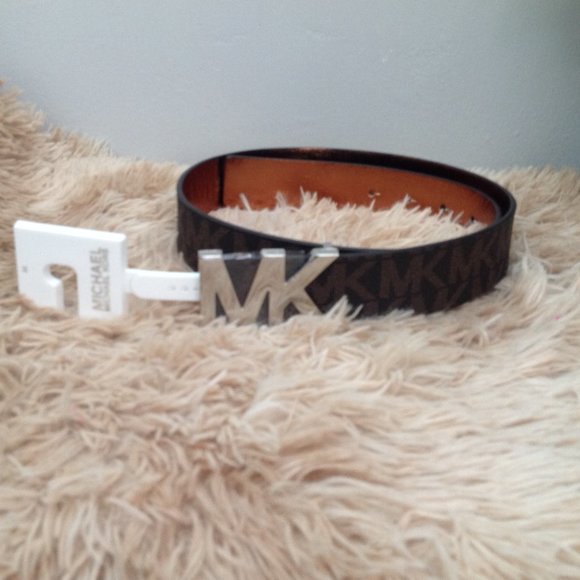 Michael Michael Kors Logo Belt With Silver Buckle - Picture 2 of 3